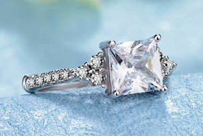 ASHA CRAFT JEWELLERY. 1.50CT CR.DIAMOND PRINCESS PERFECT LADIES RING - Sizes 6-9 / M-S