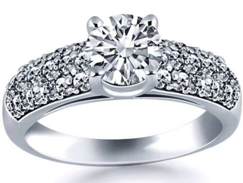 EXQUISITE!! 1.81ct Cr.Diamond and Accents Pave Engagement Ring - Size 8/Q/18mm