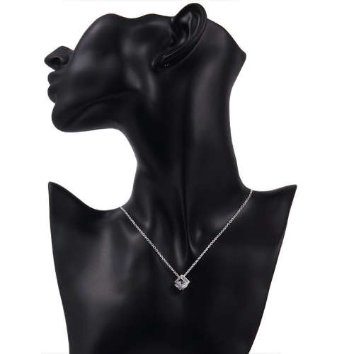 Sensational! Simulated Diamond Solitaire Floating 3D Necklace - One time offer.