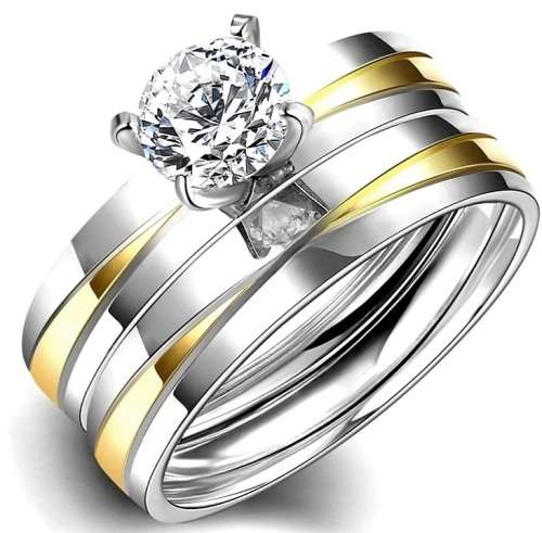 Solitaire Wedding Ring Set | Size 6/M