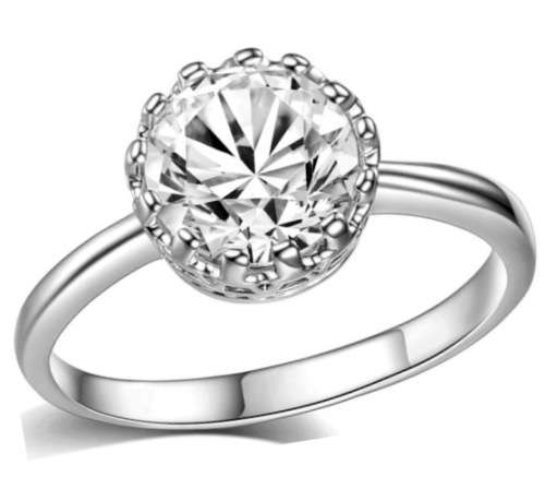 ON PROMOTION: Sparkling White CZ 1.50ct Solitaire Ring - Super deal; dont miss out.