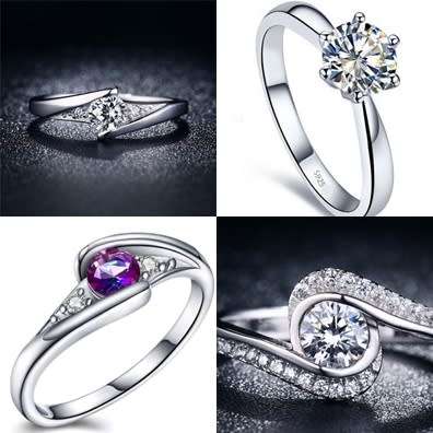 Mixed Lot - CZ Mystic topaz & Cr. Diamond s925 silver sparkling engagement rings - Various sizes
