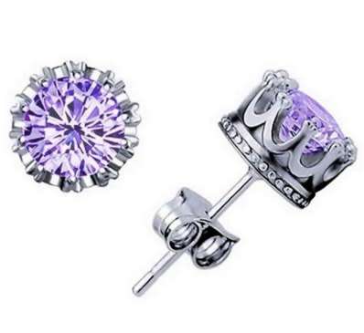 ON PROMOTION: Amethyst CZ 925 Silver Earrings - Super deal; dont miss out.