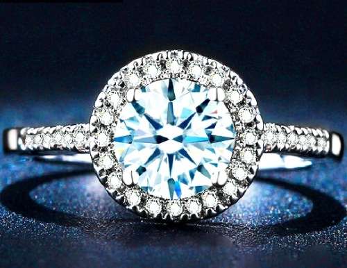 R1 Auction! 2.33ct Sparkling Cr.Diamond Brilliant Round Halo Engagement Ring - Size 8/P-Q/18.0mm