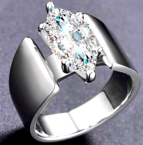 R1 Auction! 2.98ct Sparkling Cr.Diamond Marquise Solitaire Prong Engagement Ring - Size 10/T-U/20mm