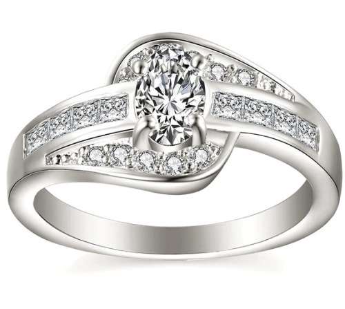 Sparkling 0.80ct Cr.Diamond Oval, Square, Round Engagement Ring - Choose your size