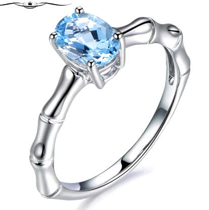 ON PROMOTION: Sparkling Blue CZ 0.50ct Solitaire Ring - Super deal; dont miss out.