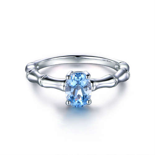 ON PROMOTION: Sparkling Blue CZ 0.50ct Solitaire Ring - Super deal; dont miss out.