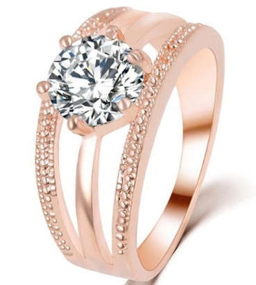 ON PROMOTION: White CZ 1.00ct Solitaire Rose Ring - Super deal; dont miss out.