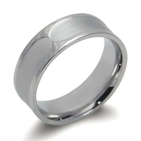 IN STOCK NOW! Mens Stainless Steel 7MM Textured Wedding Band. Ring size 9.5 / S+