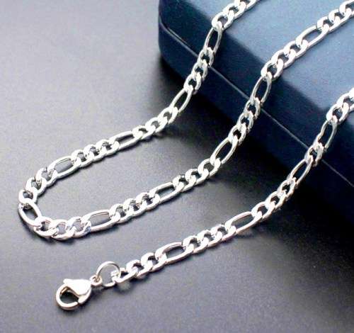 316L Solid Stainless Steel Figaro Link Necklace Chain 3mm - NEVER TARNISH