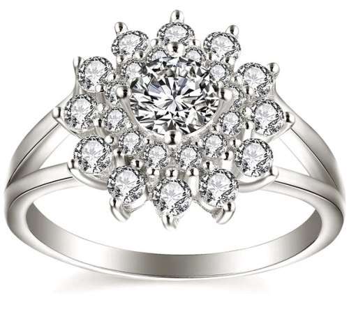 FREE SHIPPING! Sparkling Cr.Diamond Engagement Ring. Size 5-12