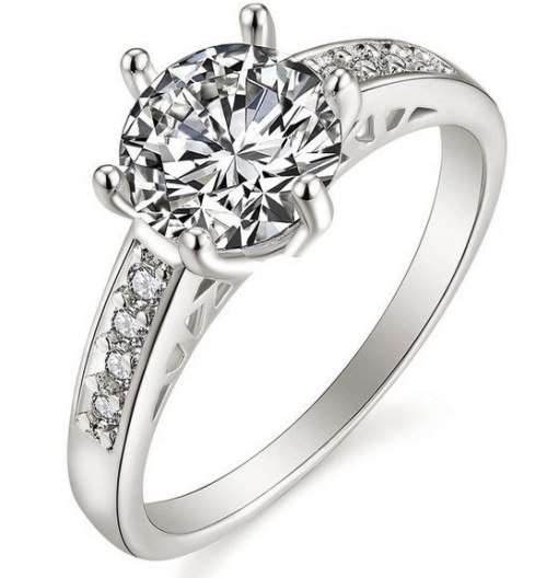 Sparkling 1.66ct Cr.Diamond Solitaire Engagement Ring. Size 7 / N-O
