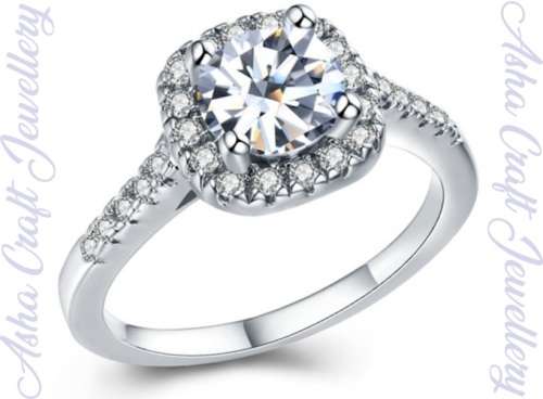 Sparkling Cr.Diamond Engagement Ring. Size 7 / N+ / 17.3mm