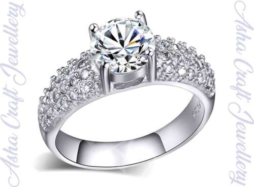 Sparkling Cr.Diamond Engagement Ring. Size 9 / R+ / 18.9mm