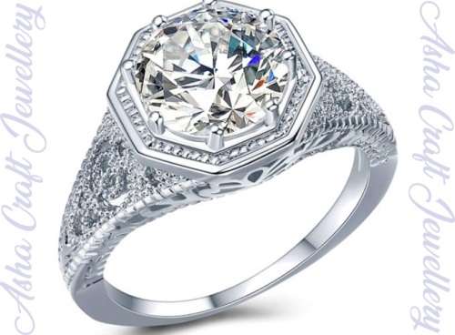 Sparkling Cr.Diamond Engagement Ring. Size 10 / T+ / 19.8mm