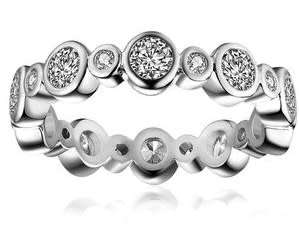 Sparkling Cr.Diamond Eternity Anniversary Band. Ring Size 7, 8, 9, 11, 12