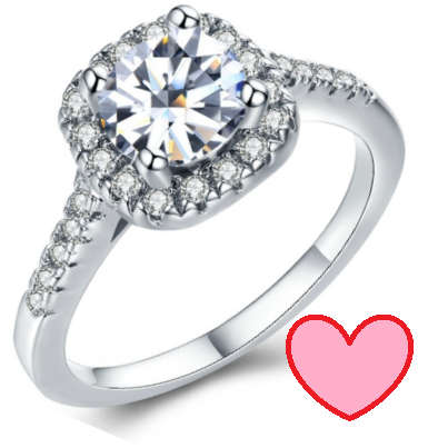 IN STOCK NOW: Sparkling Cr.Diamond Engagement Ring. Size 7 / N+ / 17.3mm