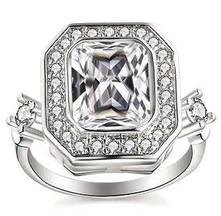 IN STOCK NOW! Sparkling Cr.Diamond Engagement Ring. Size 9 / R+ / 18.9mm