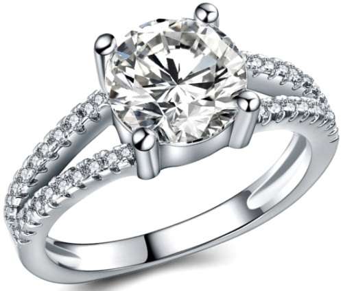 R60 pargo. SOLITAIRE Split Shank 1.90ct. Cr.Diamond Engagement Ring. Size 7/O