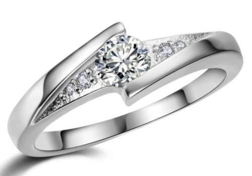 R60 pargo. Sparkling 0.60ct. Cr.Diamond Infinity Engagement Ring. Size 8 / P½