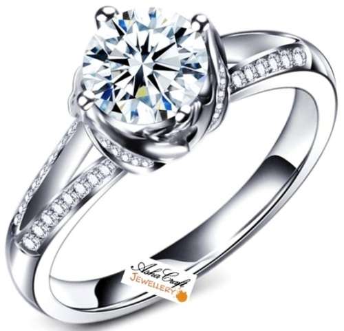 R60 pargo. SPARKLING 1.70ct. Cr.Diamond Engagement Ring. Size 8 / Q