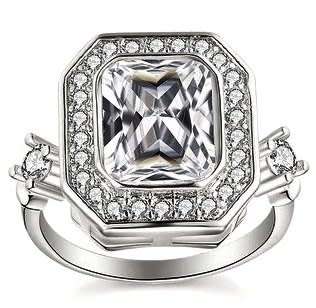 R60 pargo. DUTCHESS Sparkling 3.46ct. Cr.Diamond Engagement Ring. Size 9 / R+