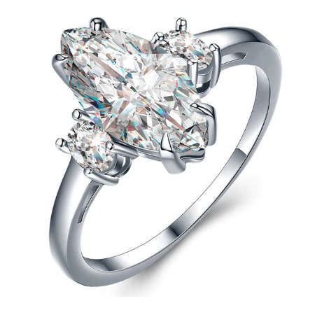 BRAND NEW! Super Sparkling Cr.Diamond Engagement Ring. Various Sizes