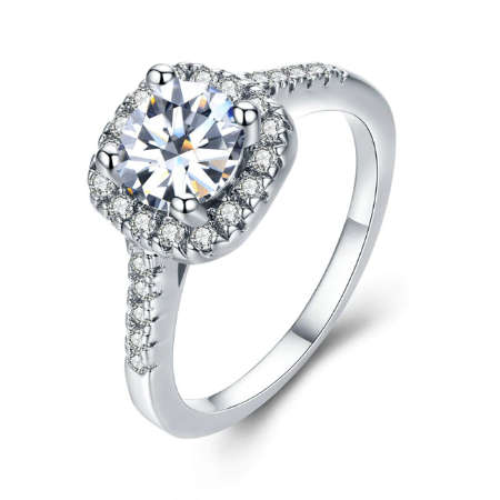 BRAND NEW! Super Sparkling Cr.Diamond Engagement Ring. Various Sizes