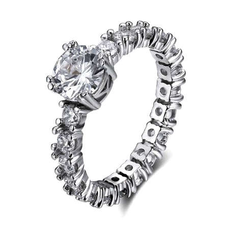 BRAND NEW! Super Sparkling Cr.Diamond Engagement Ring. Various Sizes