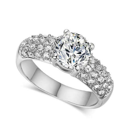 BRAND NEW! Super Sparkling Cr.Diamond Engagement Ring. Various Sizes
