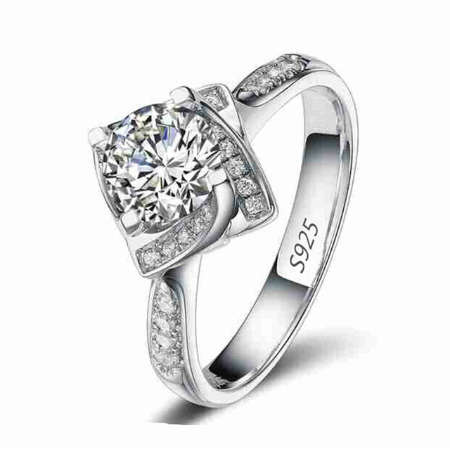 BRAND NEW! Super Sparkling Cr.Diamond Engagement Ring. Various Sizes