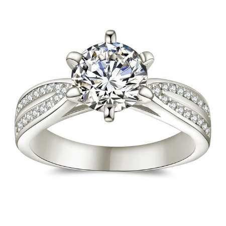 BRAND NEW! Super Sparkling Cr.Diamond Engagement Ring. Various Sizes