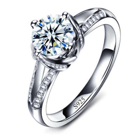 BRAND NEW! Super Sparkling Cr.Diamond Engagement Ring. Various Sizes