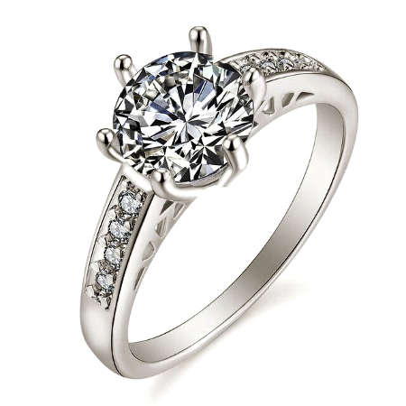 BRAND NEW! Super Sparkling Cr.Diamond Engagement Ring. Various Sizes