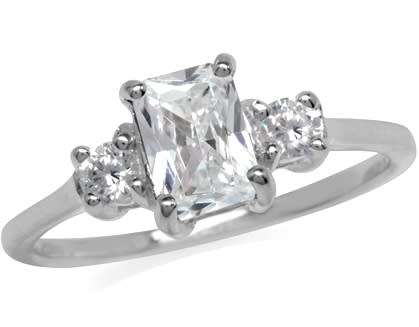 Genuine 925 Sterling Silver Ring - 1.87ct Sparkling White Cubic Zirconia - Size 9 / R½