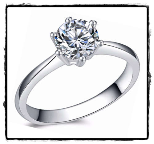 Low shipping, in stock. Sparkling 1.00ct White CZ Solitaire Ring. Size 10 / U / 19.8mm