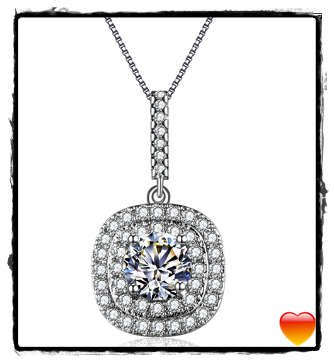 Exquisite 1.00ct Cr.Diamond Pendant Necklace, Round Pave Design, with 45cm Chain
