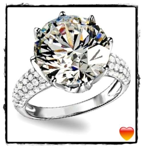 Exquisite 5.50ct Cr.Diamond Engagement Ring, Solitaire Prong Pave Design. Size 8 / Q