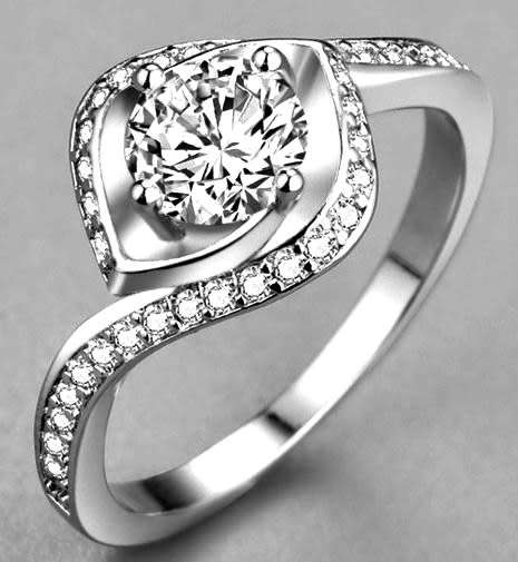 1.00ct Cr.Diamond Engagement Ring, Swirl Prong Design. Size 7 / N½