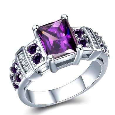 3.50ct Cr.Amethyst Engagement Ring, Designer Inspired. Size 7 / O