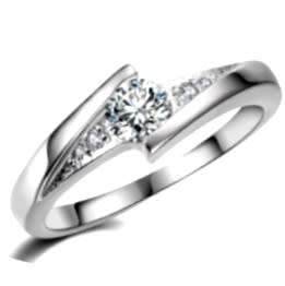 Elegant 0.54ct Cr.Diamond Engagement Ring, Journey design. Size 7, 8, 9