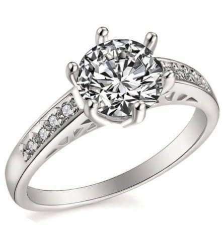Simulated Diamond Ring Size 7 / O / 17.3 mm