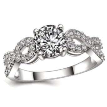 Sparkling 2.30ct Cr.Diamond Engagement Ring, Infinity. Size 7|O