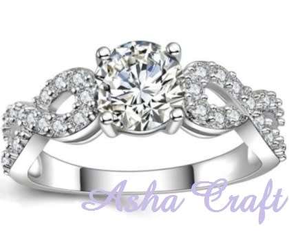Sparkling 2.30ct Cr.Diamond Engagement Ring, Infinity. Size 9 / R-S