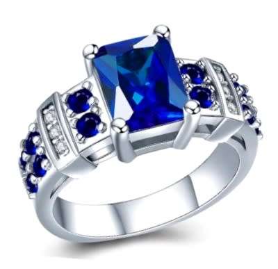 3.70ct Cr.Sapphire Engagement Ring, Designer Inspired. Size 7 / O