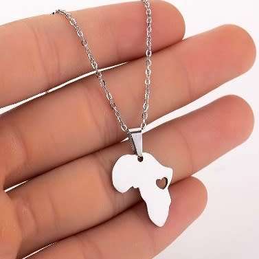 Heart of Africa, Genuine Stainless Steel Necklace