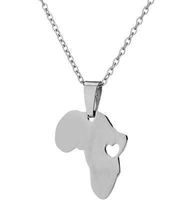 Heart of Africa, Genuine Stainless Steel Necklace
