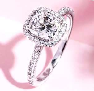 Radiant 2.12ct Cr.Diamond Sparkling White Halo Engagement Ring. Size 6 / M
