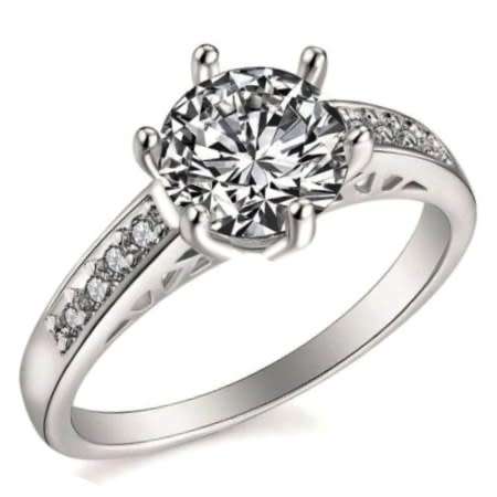 EXQUISITE! 2.14ct Cr.Diamond Solitaire Engagement Ring. Size 8|Q